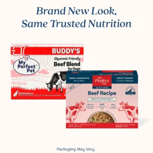 My Perfect Pet Beef Recipe Reduced Carbohydrates (Buddy's) Food for Dogs 4lb