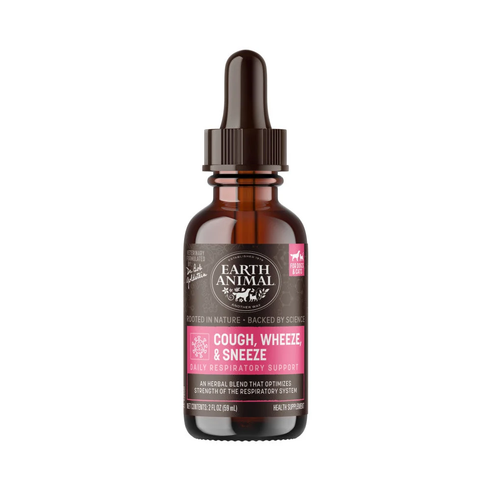 Earth Animal Cough Wheeze & Sneeze Daily Herbal Drops 2 oz