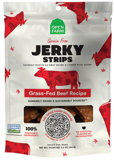 Open Farm Beef Jerky Strips For Dog 5.6 Oz