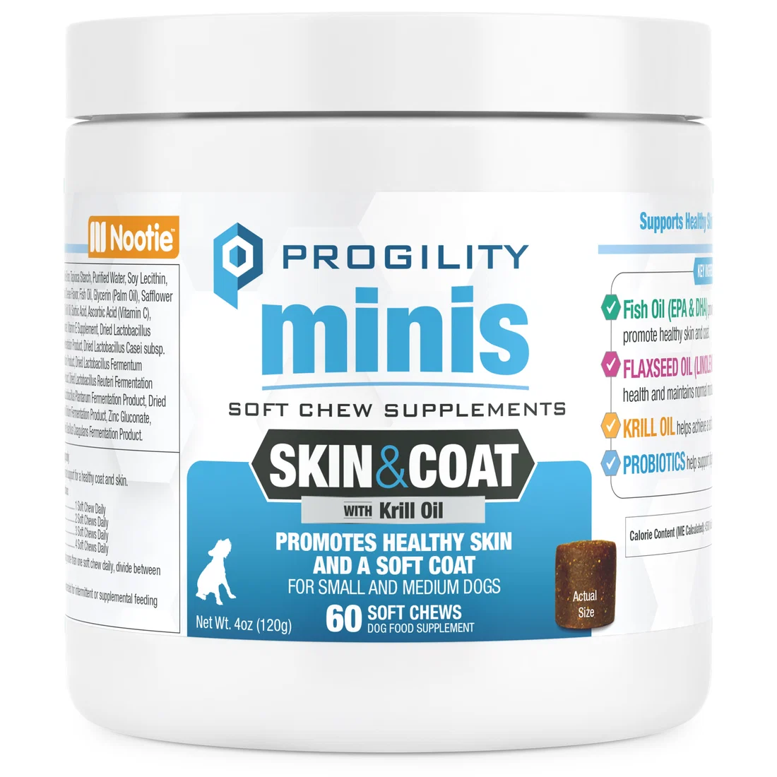 Nootie Mini Progility Skin & Coat Soft Chew Supplements