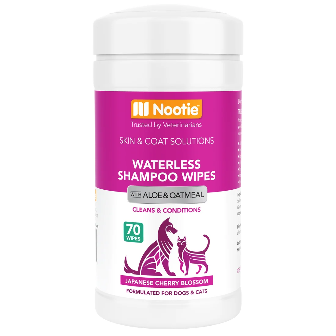 Nootie Waterless Shampoo Wipes with Aloe & Oatmeal Japanese Cherry Blossom